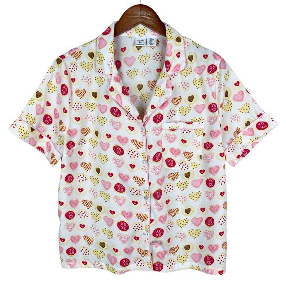 Cupcakes and Cashmere Pajama Set Lounge Pink Donut Pattern Shorts Women's M - Picture 1 of 9